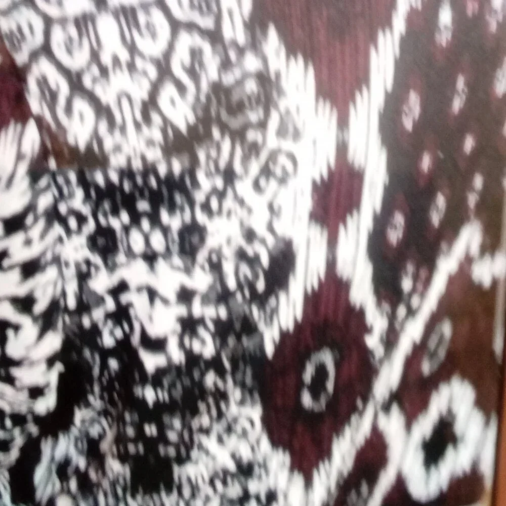 2-$10... Cato XL Burgandy and Black Open Front Waterfall Cardigan